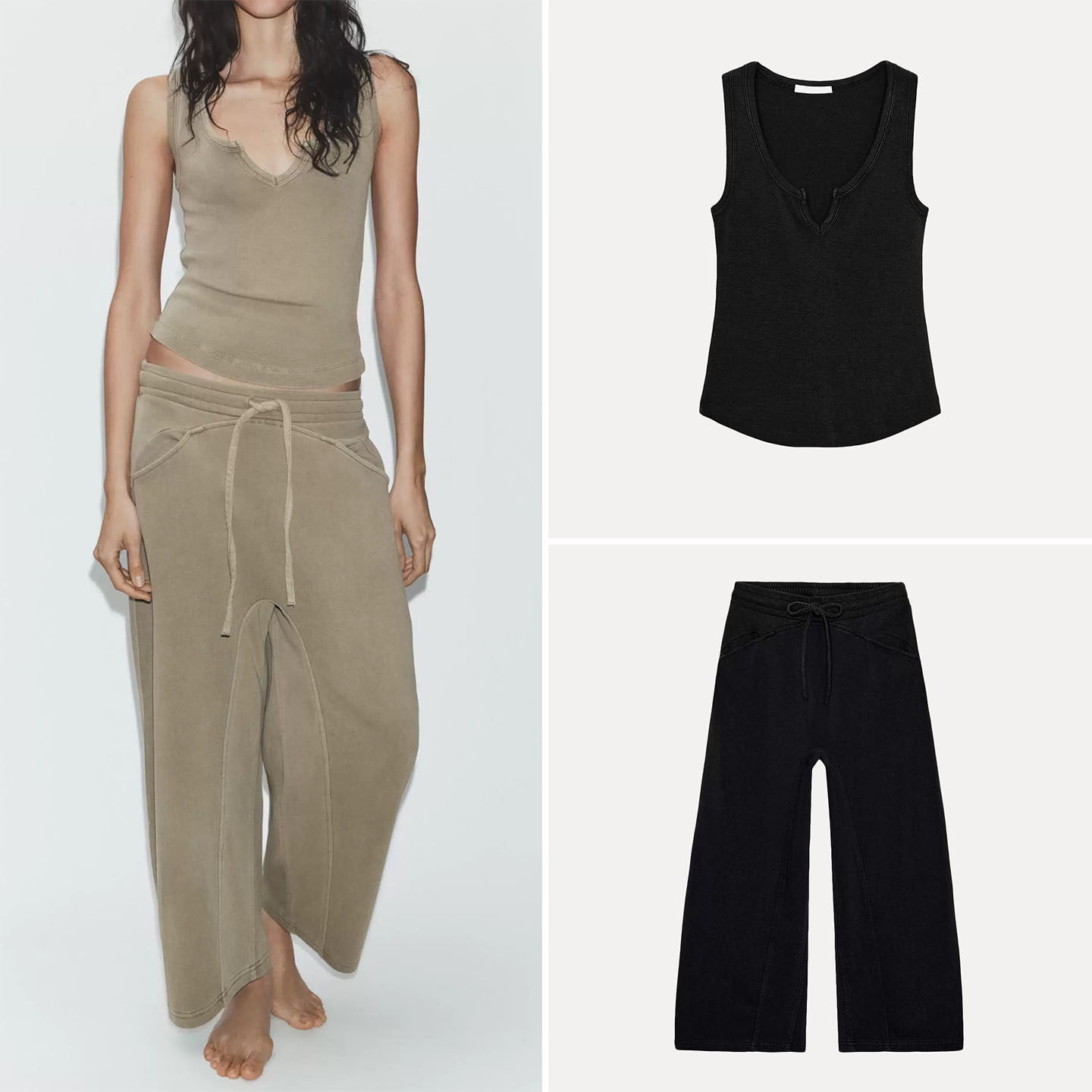Wash Effect Set - Top da donna con scollo rotondo